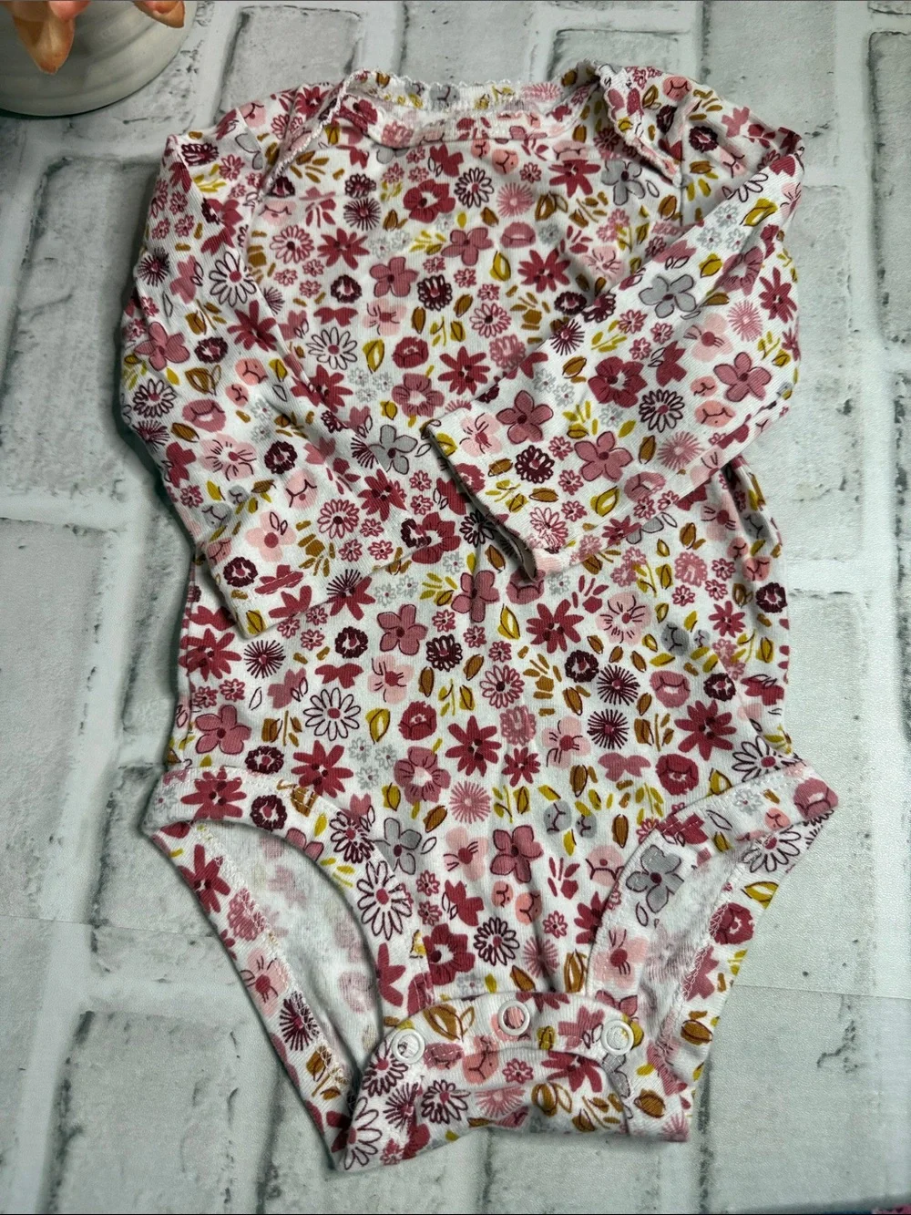 Old Navy Girls Blue Denim Jeans with Pink Floral Embroidery